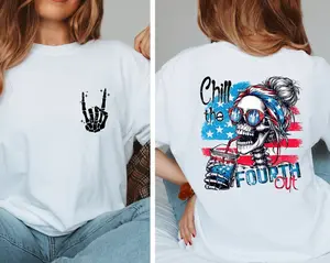 Chill the Fourth Out T-Shirt – Funny Retro USA Tee with American Flag – Perfect for July 4th BBQs & Fireworks – Gift 4th of July Shirts for Men and Women Funny