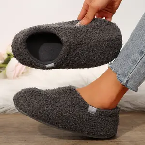 Women's Fuzzy Slip-on Slippers Soft Comfy Memory Foam Indoor House Shoes