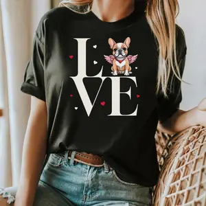 Frenchie Valentine Gift for Dog Lover - Frenchie Valentine Mom - French Bulldog Mama Gift - Dog Lover Tees