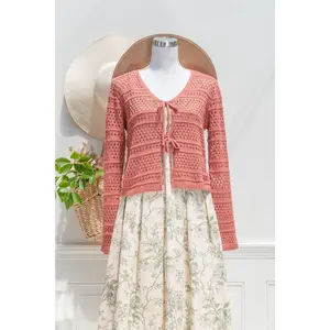 Phoebe Tie Crochet Sweater