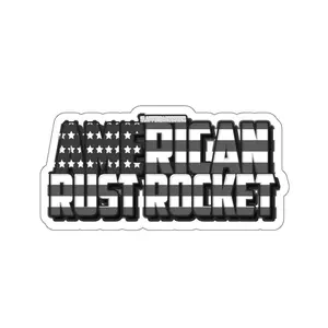 American Rust Rocket Black and White Sticker