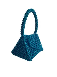 Candy Color Acrylic Beaded Hollow Hand bag Evening Clutch Triangle Bags for Wedding Party