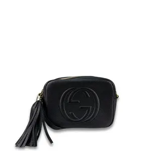 Pre-owned GUCCI Leather Crossbody Bags Black Soho Disco Crossbody