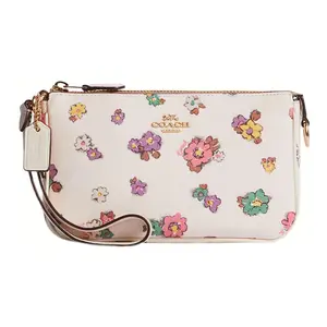 Coach Nolita 19 Floral Print Pebbled Leather Crossbody Bag for Women, White