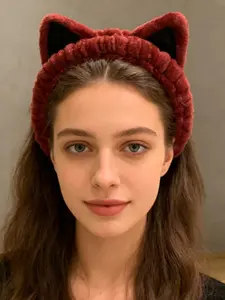 Cartoon Cat Ear Headband, Face Washing Hair Band, Makeup Mask Holder, Cute and Active Hair Accessory, Adjustable Elastic Design