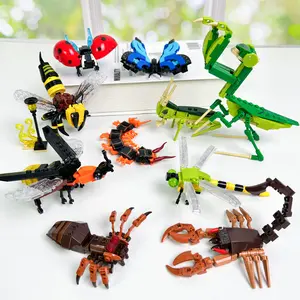 Miniature Insect Building Block Set, Includes Butterfly, Bee, Grasshopper, Spider, Scorpion, Dragonfly, Home Decor, Creative Gift, Variety of Insects