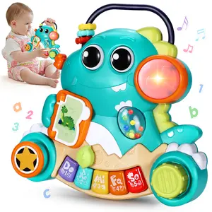 Moosia Baby Toys 6-12 Months Dinosaur Piano Music Light Up Toys for 1 Year Old Boys Girls Infant Toys for 7 8 9 10 12 18 Months Interactive Piano Keyboard Toys Baby Christmas 1st Birthday Gifts