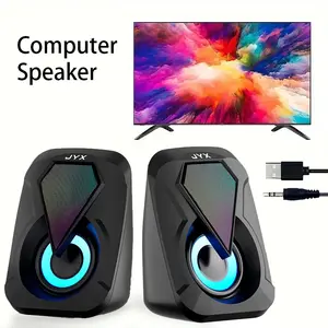 USB Computer Speaker System with Bass Boost Mode, USB Audio Output, Compatible with Smartphones, Tablets, Laptops, Game Consoles