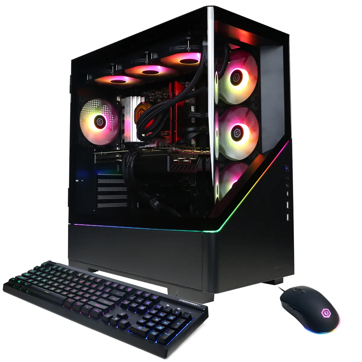 CyberPowerPC Pre-Built Gaming PC - High-Performance Liquid Cooled Desktop, AMD Ryzen 7 9850X3D 4.7GHz, 32GB RAM, 2TB SSD, AMD Radeon RX 9070 XT 16GB, Windows 11 Home, Black, Pre-Built Pc