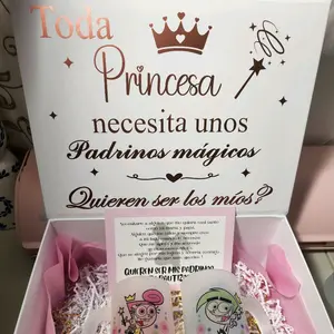 Padrinos Mágicos Godparents Proposal Gift Set of Two 16oz Glasses in Elegant Box Perfect for Princesses Drinkware