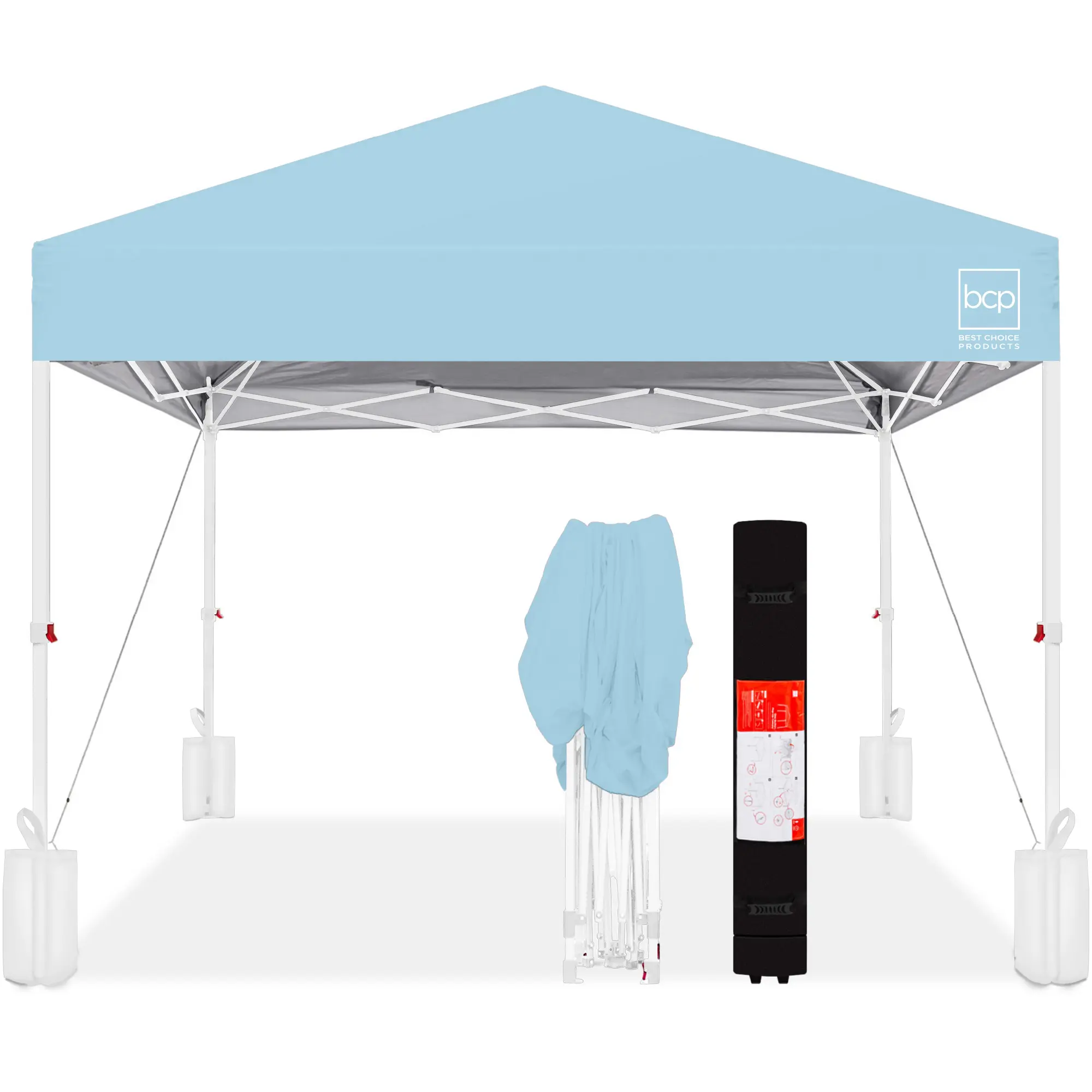 Best Choice Products 10x10ft Easy Setup Pop Up Canopy w/ 1-Button Setup, Wheeled Case, 4 Weight Bags Best Choice Products 10x10ft Easy Setup Pop Up Canopy w/ 1-Button Setup, Wheeled Case, 4 Weight Bags