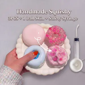 3Pcs Handmade Squishy Noisy Ball ASMR Sensory Toy with Crunchy Sound Stress Relief Soft & Hard Squeeze Touch Ages 3+ Idea for Gift Easter