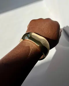 Polished Gold Dome Cuff Bracelet