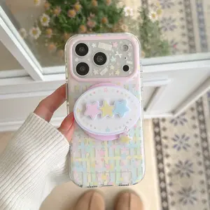 Colorful Stars Phone Case for Apple iPhone 17/16/15/promax/pro, Fashion Cute Girl Anti-Drop Cover, High-End Style Protective Shell, Accessories