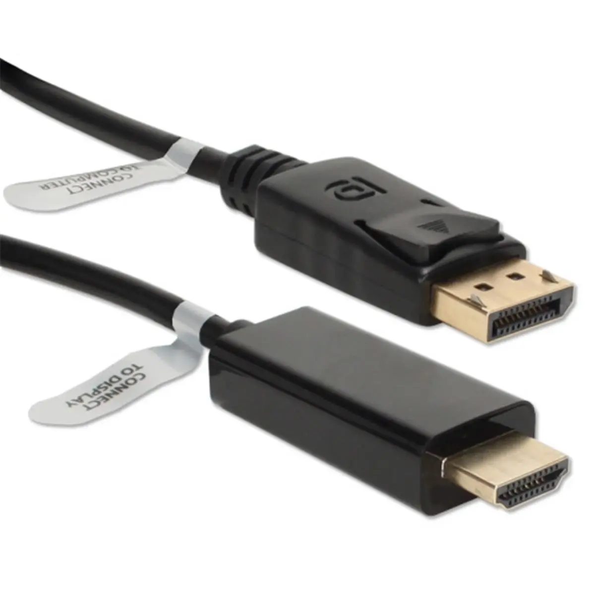 212 MAIN Latching DisplayPort to HDMI Cable - 15 ft, Black, Secure Port Connector, Digital Audio & Video Transmission, Computer & Projector Accessories