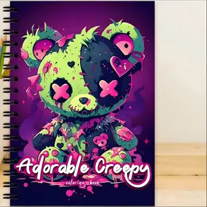New Trendy A4 Adorable Odd Boy Spiral Notebook Coloring Book Drawing Filling Writing Book, Perfect Gift for Kids & Students