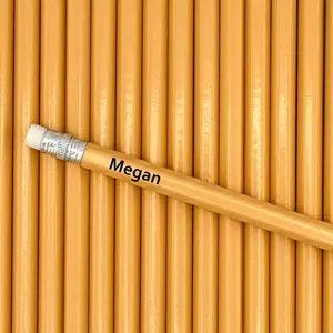 All Pastel Orange Personalized Pencils