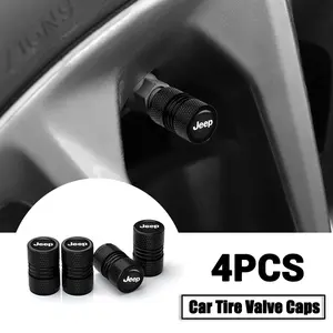 4pcs Car Valve Caps, Wheel Tires Air Tyre Stem Protective Cover, for Jeep Renegade Wrangler Jl Gladiator Grand Liberty Cherokee Compass
