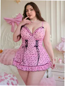 Plus Size Lingerie Set Underwire G-String Sexy Lace Date Night Intimate