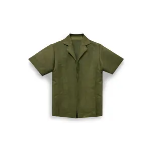 YVESLU Faux Suede Short Sleeve Overshirt, Moss