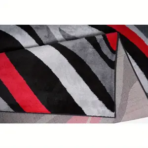 Living room rug, 7x10 foot rug, black and red, soft and soft texture, comfortable underfoot