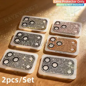 KAYKWONG'S 2-Pack Camera Lens Protector for iPhone 17 Pro/17 Pro Max, Ultra HD Aluminum Crystal Diamond Design, Aesthetic, Anti-Scratch, Protective, Easy Install, Durable Protection
