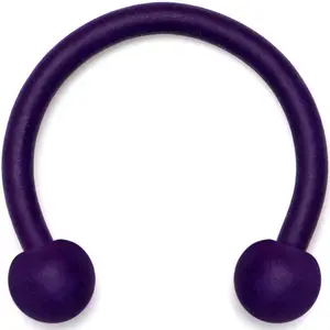 16 Gauge 3/8 Dark Blue Matte Horseshoe Circular Barbell