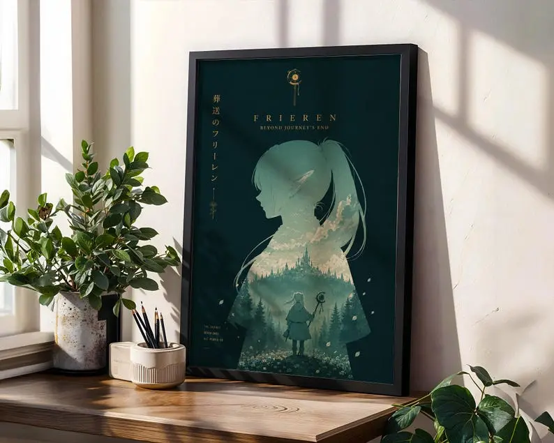 [Up To 50% Off] Sousou No Frieren Anime Poster - Minimalist Manga Wall Art, Dark Print, Mount-Compatible Home Decor, Decoration Photo for Room, Wall (Home Supplies), Artistic, Wardrobe