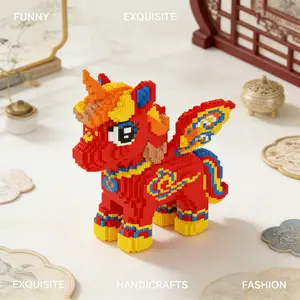 Unicorn Series 1642pcs Building Blocks Model, Handmade DIY Toy Set with Hammer & Instructions, Perfect Gift for Friends