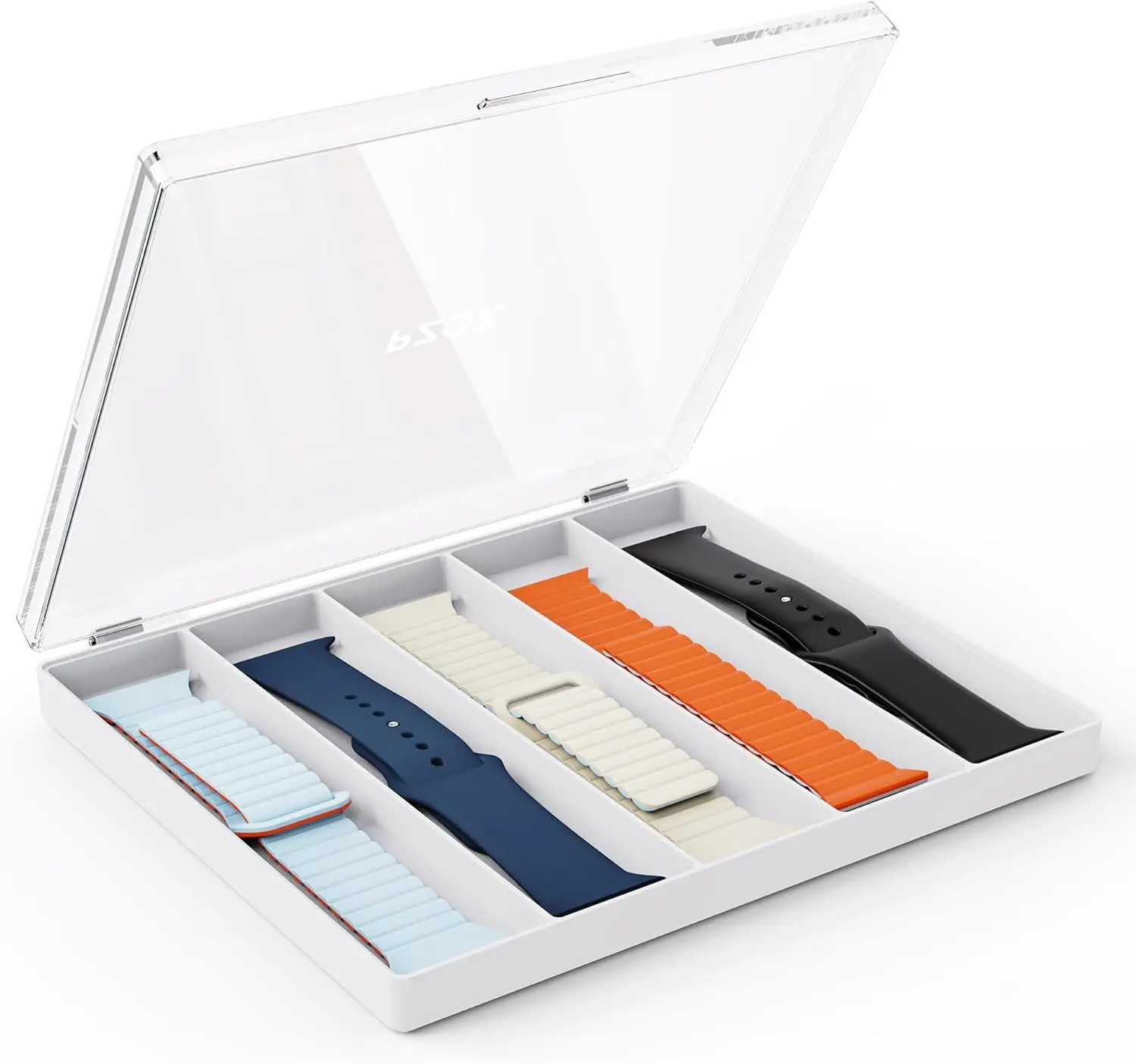 Watch Band Organizer Case with  Top Lid for Men Women iWatch Band,  & Plastics Watch Band Display Holder Stand Storage Box Compatible with  Watch Strap and Accessories