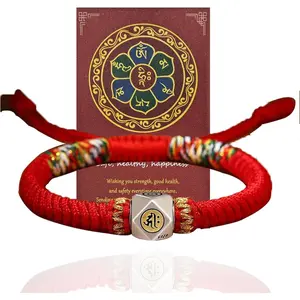 Red String Bracelet with Cinnabar Peaceful Buckle for Protection,Feng Shui Bracelet,Adjustable Chinese Bracelet Prayer Yoga Rope for Women Men