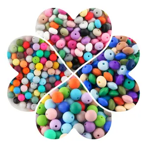 150pcs Mixed Color Silicone Round Beads Lentil Beads Spacer Beads Large Hole Size Easy to String Perfect for creating DIY creative and fun Necklaces Bracelets Phone Straps DIY Heartfelt Gifts and other Beads&Bead Assortment DIY Beading Accessories