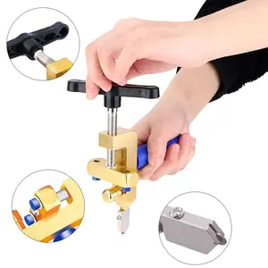 Glass mirror cutting machine manual tool, manual tile cutting machine, 2-in-1 glass cutting tool with glass breaking pliers, DIY tool kit