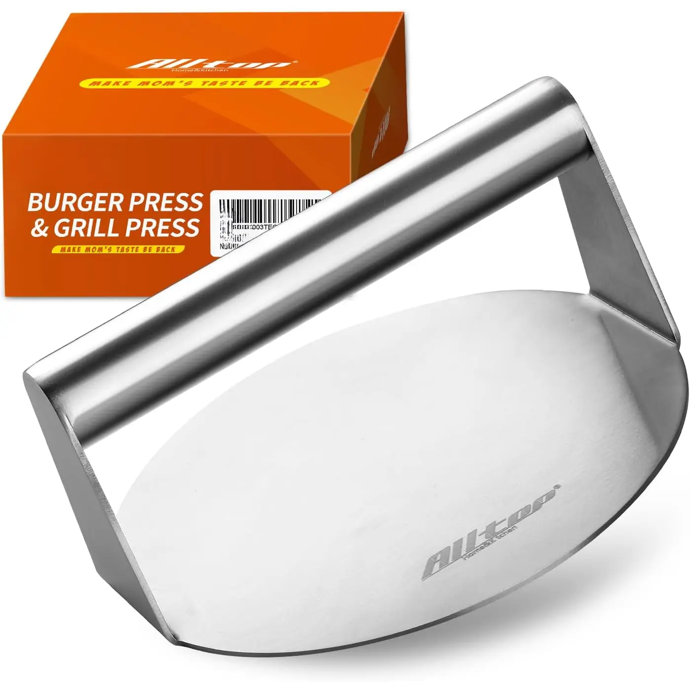 Smash Burger Press -Grill Essential,Stainless Steel Non-Stick Smasher Hamburger Press -Patty Maker for Flat Top Griddle,Grill,BBQ - Round Kitchen Tool (5.5 Inch)