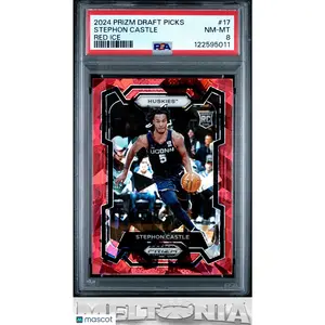 Stephon Castle 2024 Panini Prizm Draft Picks #17 Prizms Red Ice PSA 8 RC
