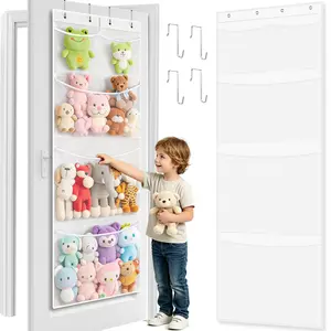 Over The Door Organizer for Stuffies, Stuffed Animal Hanging Storage Organizer, Doll Toy Stoage Plush Hammock Hanging Net Animals Stuffy Behind.