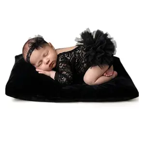 Newborn Photography Props Newborn Lace Romper Set with Matching Headband – Infant Baby Girl Outfit for Photoshoot, Newborn Gift Set, Baby Clothing