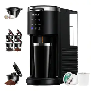 3 In 1 Single Serve Coffee Maker For Ground Coffee & Teas, 6 To 14oz Brew Sizes, With 40oz Removable Water Reservoir, Self-Cleaning Function.