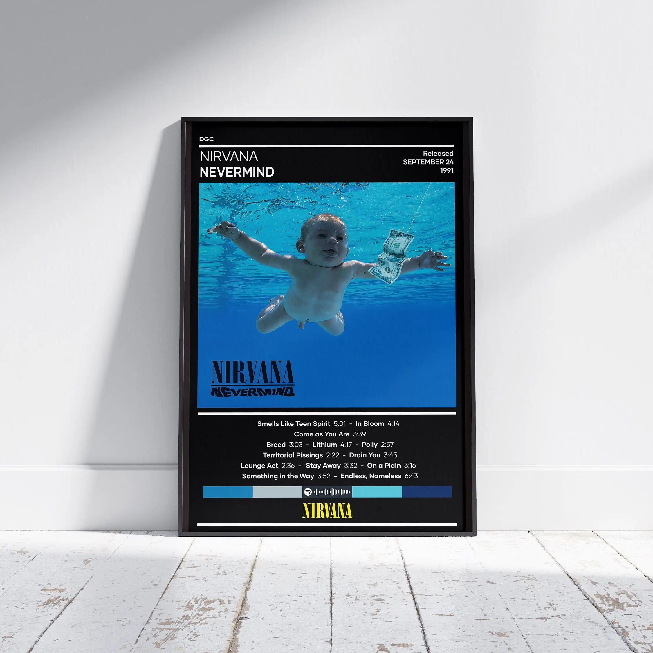 Nirvana Poster | Nevermind Poster No Frame | Rock Music Poster | Album Cover Poster | Music Poster Gift | Wall Decor | Print | Home Decor