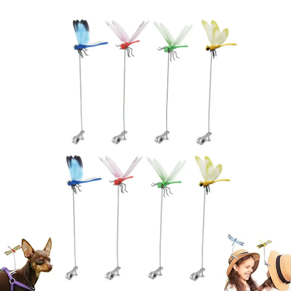 Clasp-On Dragonfly Ornament Bug Repellent - Easy Setup, Easy Installation, Dragonfly Motif Adds Whimsical Charm, Indoor-Outdoor Garden Decor, Patio Decor Ideas, Outdoor Patio Decor