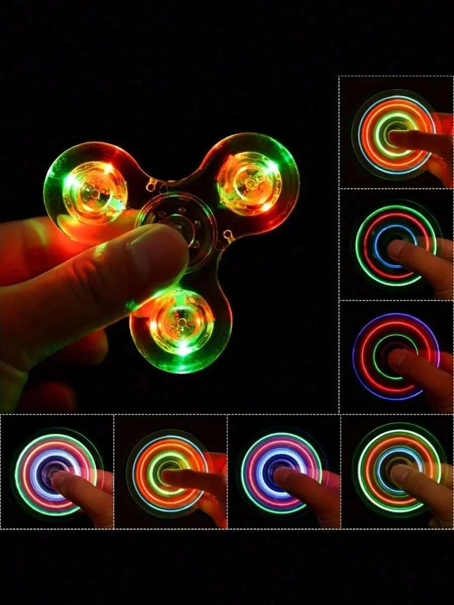 5 Pack LED Light Up Fidget Spinners  Random Color For Anxiety Relief & Focus  Stress Relief Gifts For Adults, Teens