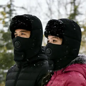 Extreme Cold Face Mask Tactical Full-Cover Trapper Hat Windproof Furry Lined for Winter Blizzards Breathable Vent Winter Adventures Cap