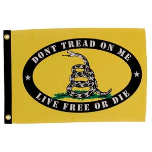 In the Breeze Live Free or Die Lustre Grommeted Boat Flag 12 by 18-Inch Fade & Weather-Resistant Polyester Fabric with Brass Grommets for Yard Garden or Boat - Banners