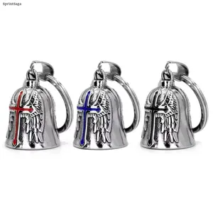 3 Pack Guardian Angel Motorcycle Bells, Punk Wing Ride Bell Charm, Lucky Biker Bell Pendant for Protection, Metal Bike Decor Gift for Riders, Harley Style & Road Safety