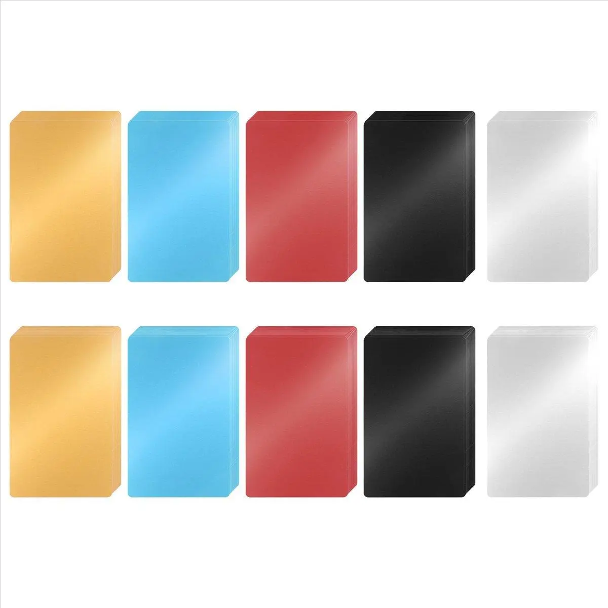 100 Pcs Metal Engraving Blanks Colorful Aluminum Sheet Laser Engraving Business Card DIY Gift Cards 86x54x0.2mm (5Color)