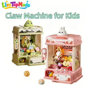 Dinosaur/Rabbit Claw Machine for Kids, Vending Machine Toys with Sound, Grabber Prize Dispenser & 10 Plush Toys & 10 Balls, Electronic Arcade Game Indoor Toy for Home Party Birthday Gifts Age 3 4 5 6 7 8 9
