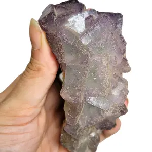 4in Blue and Purple Cubic Fluorite Crystal Cluster mineral