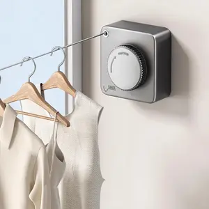 Wall Mounted Retractable Clothes Line, 1 Box Punch Free Retractable Clothes Line, Laundry Tools & Accessories for Home Balcony Bathroom