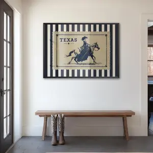 Vintage Texas Cowgirl Stamp Print Rustic Western Farmhouse Wall Art