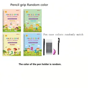 Magic Groove Handwriting Practice Book Set for Kids Aged 3-6, Reusable Learning Pad with Erasable Letters Numbers Coloring Math Skills Included